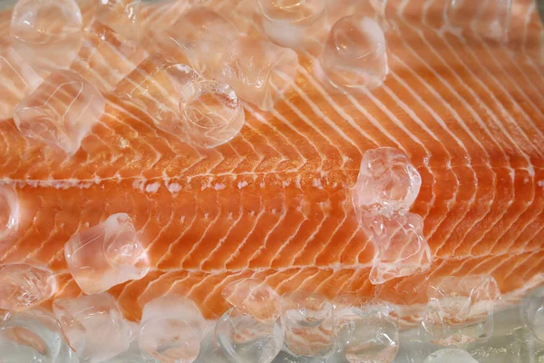Filé Röd Fisk Matlagning Hälsosam Kost Selektivt Fokus Bakgrund — Stockfoto