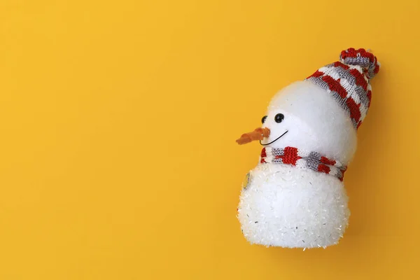 Nieuwjaar Sneeuwman Symbool Het Traditionele Stereotype Van Kerstvakantie Kopieer Ruimte — Stockfoto