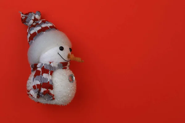 Novoroční Symbol Sněhuláka Tradiční Stereotyp Vánočních Svátků Kopírovat Prostor Pro — Stock fotografie