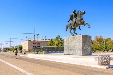 Büyük İskender anıtı. Uzayı kopyala. 8 Ağustos 2024 Selanik Yunanistan