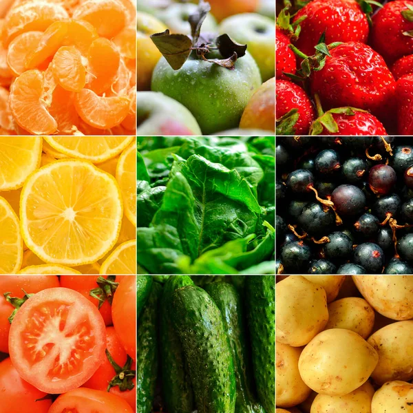 Saftiges Reifes Gemüse Und Obst Gesunde Frische Lebensmittel Vegetarismus Und — Stockfoto