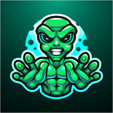 Uzaylı esport maskot logosu tasarımı