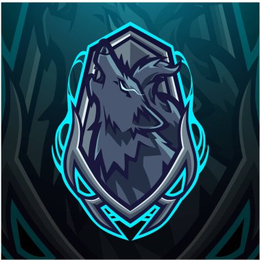 Wolf esport maskot logosu tasarımı