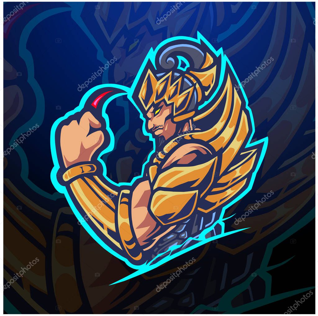 Gatotkaca esport mascot logo design