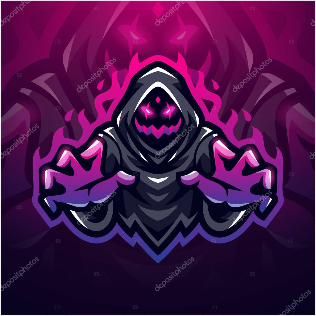Ghost esport mascot logo design