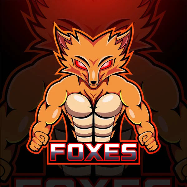 Дизайн Логотипа Foxes Esport — стоковый вектор