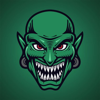 Goblin baş maskotu logosu tasarımı