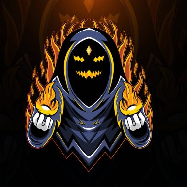 Hayalet esport maskot logosu tasarımı