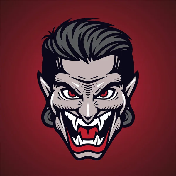 Conception Logo Mascotte Vampir Head — Image vectorielle