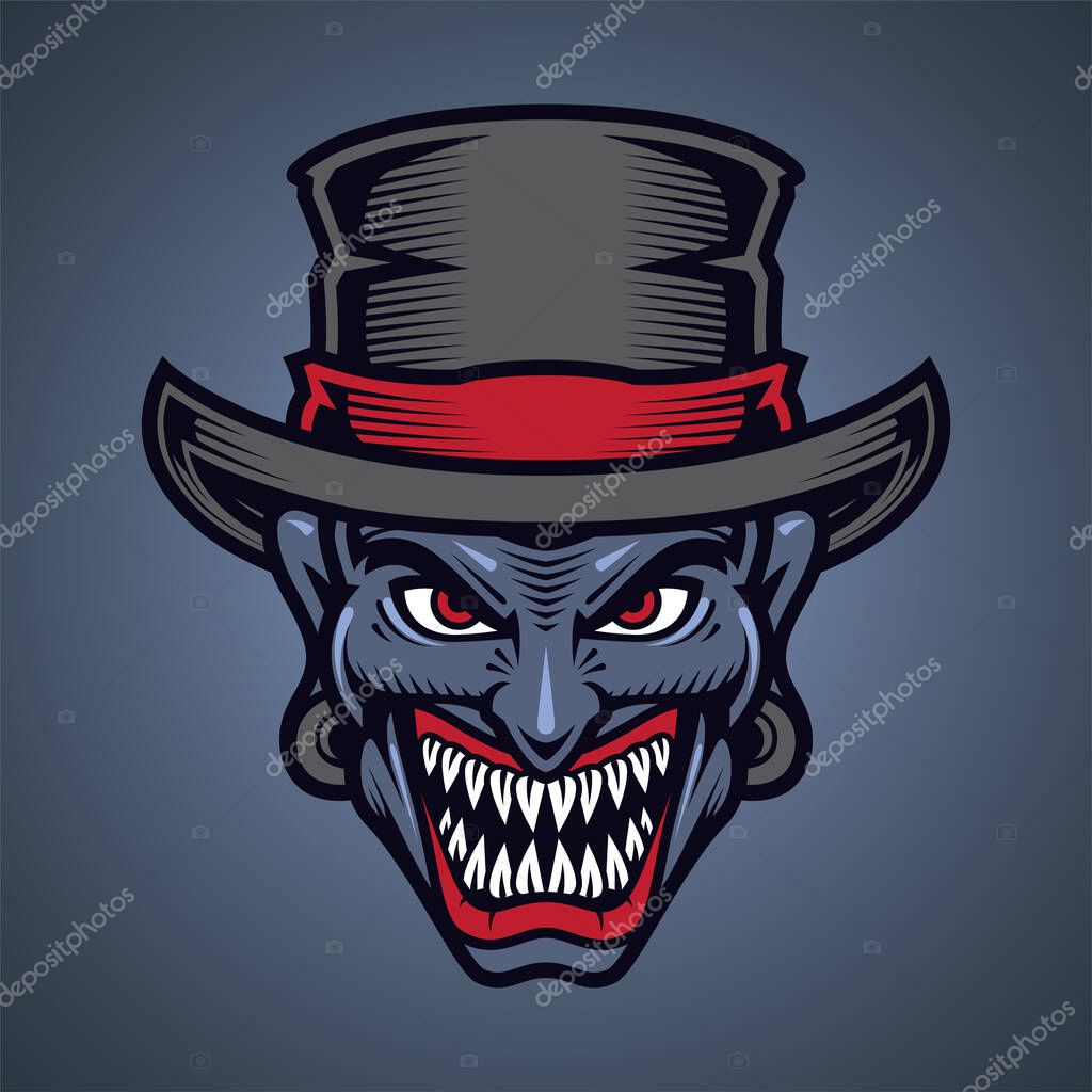 Clown head mascot logo design