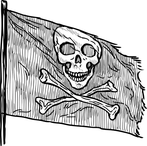 Dibujo Vectorial Una Bandera Pirata — Vector de stock