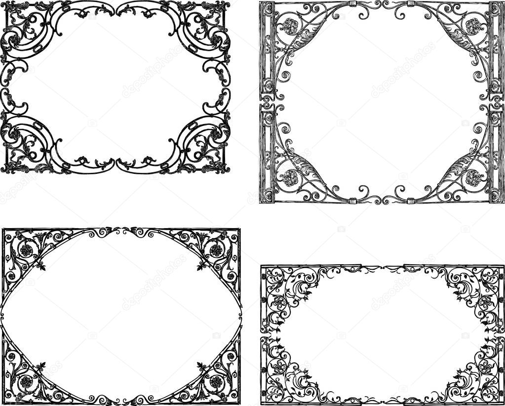 Decorative drawn frames from architectural details