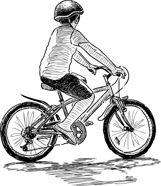 Petit Garçon Fait Vélo — Image vectorielle