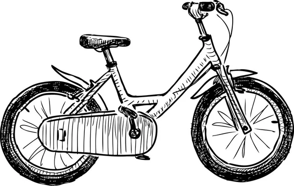 Ένα Σκίτσο Ενός Ποδηλάτου Για Μικρά Παιδιά — Διανυσματικό Αρχείο