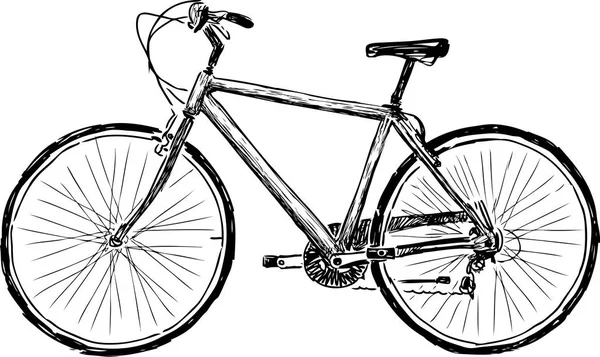 Skizze Eines Fahrrads Für Aktive Spaziergänge — Stockvektor