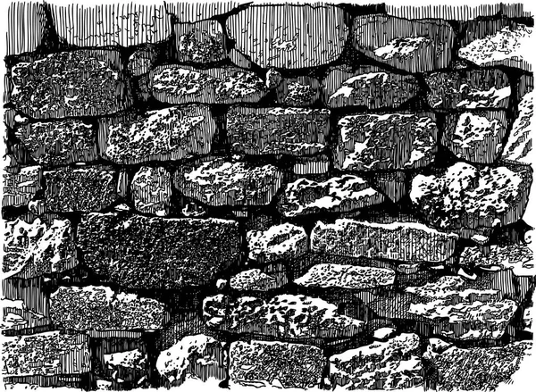 Dessin Vectoriel Vieux Mur Briques — Image vectorielle