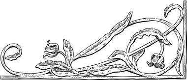 Art nouveau tarzında mimari bir köşede bir kroki