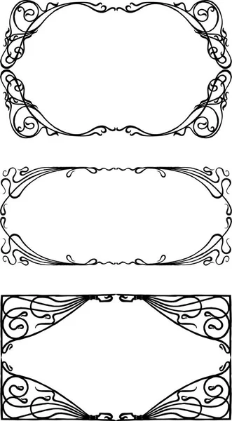 Set Decorative Frames Art Nouveau Style — Stock Vector