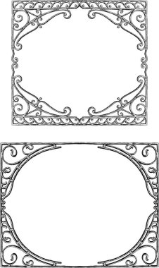 Art nouveau tarzında dekoratif çerçeveler