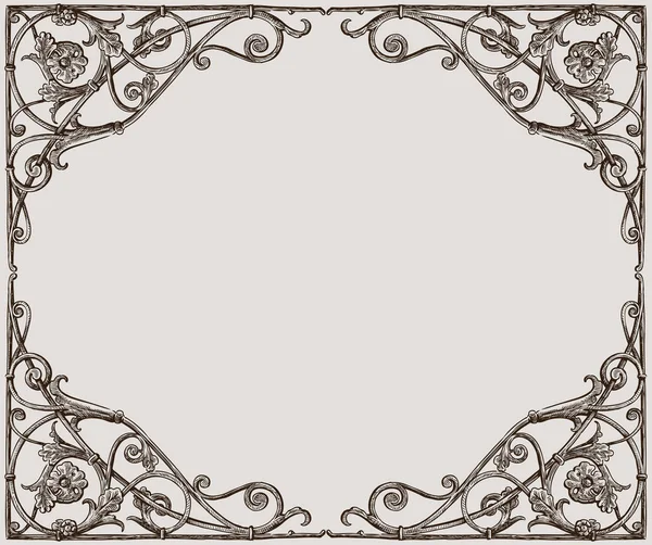 Vector Drawing Decorative Frame Art Nouveau Style — Stock Vector