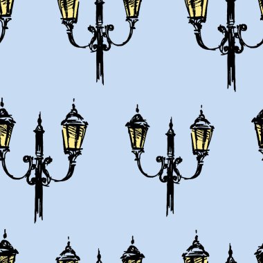 Çizimler vektör arka plan Caddesi'nin ışıklar