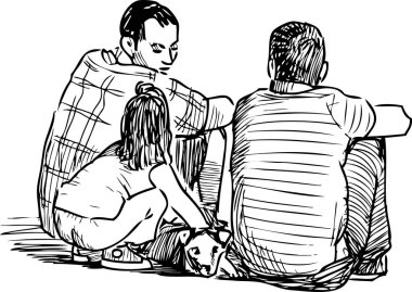 Vatandaşlar nehir kıyısında biraz dinlen