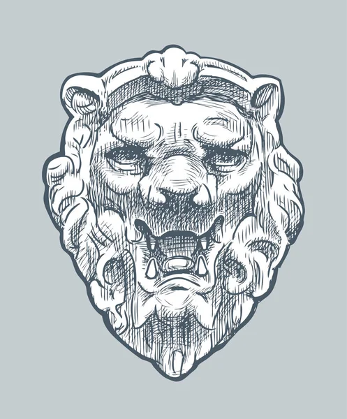ライオンの頭の形の建築ディテールのベクトル画像 — ストックベクタ