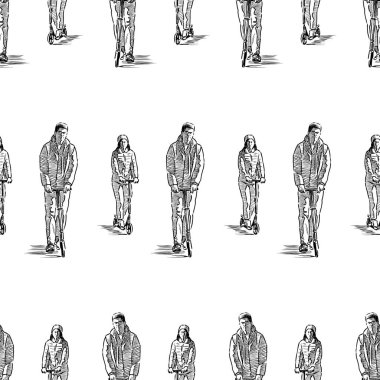 Scooter'lara binen vatandaşların kusursuz arka planı