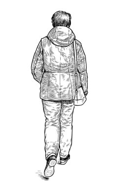 Rahat bir kentsel yaya el çizim