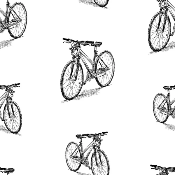 Безшовний Фон Ескізів Велосипедів — стоковий вектор