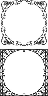 Vintage tarzında süslü çerçeveler vektör çizimleri