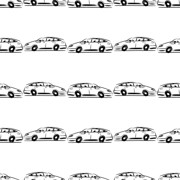Απρόσκοπτη Φόντο Από Σχέδια Περίγραμμα Αφηρημένα Αυτοκίνητα — Διανυσματικό Αρχείο
