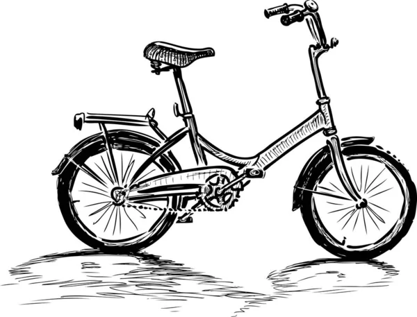 アクティブなレクリエーションのための自転車のフリーハンドの図面 — ストックベクタ