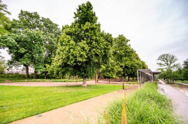 Boş park yeşille dolu, kimsesiz..