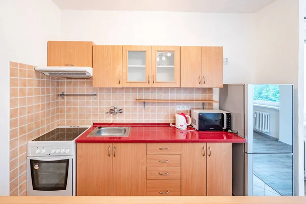 Новый Кухонный Корнет Квартире Современный Дизайн — стоковое фото