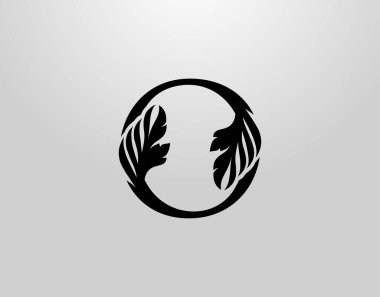 Baş harfi O Girdap Logosu. Klasik O Harfi Tasarım Vektörü Siyah Renkli ve Çiçekli El Çizimi.