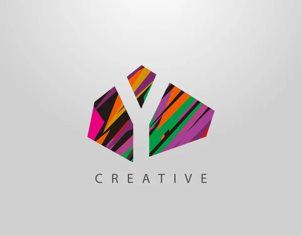 Carta Creativa Logo Diseño Abstracto Letra Hecho Varias Formas Tiras — Vector de stock