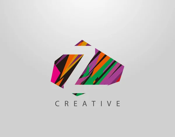 Logo Lettre Créative Conception Abstraite Lettre Faite Diverses Formes Bandes — Image vectorielle