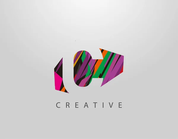 Креативная Буква Abstract Letter Design Negative Space Logo Made Various — стоковый вектор