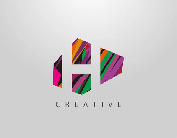 Letra Creativa Logo Diseño Abstracto Letra Hecho Varias Formas Tiras — Vector de stock