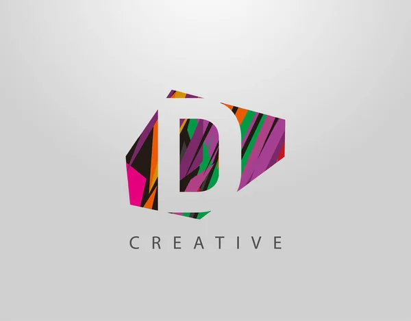 Logo Carta Creativa Diseño Abstracto Letra Hecho Varias Formas Tiras — Vector de stock