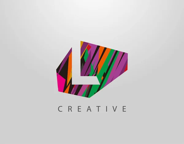 Letra Creativa Logo Diseño Abstracto Letra Hecho Varias Formas Tiras — Vector de stock