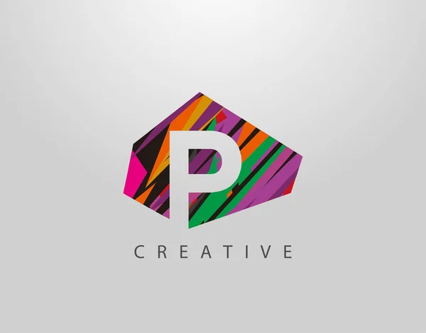 Letra Creativa Logo Diseño Abstracto Letra Hecho Varias Formas Tiras — Archivo Imágenes Vectoriales