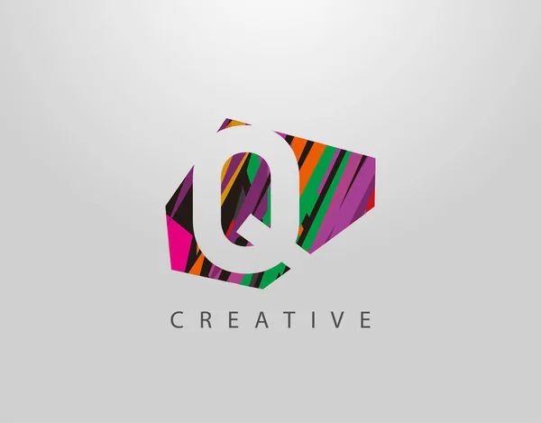 Lettre Créative Logo Conception Abstraite Lettre Faite Diverses Formes Bandes — Image vectorielle