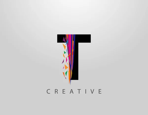 Carta Criativa Logo Mosaico Abstrato Letra Design Feito Várias Formas — Vetor de Stock