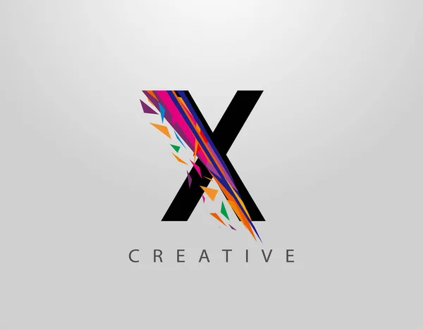 Lettre Créative Logo Mosaïque Abstraite Lettre Conception Faite Diverses Formes — Image vectorielle