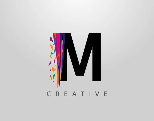 Letra Criativa Logo Mosaico Abstrato Letra Design Feito Várias Formas — Vetor de Stock