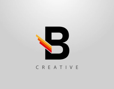 Baş harfleri B Monogram Logosu. Soyut Kanat ve B harfi Simgesi