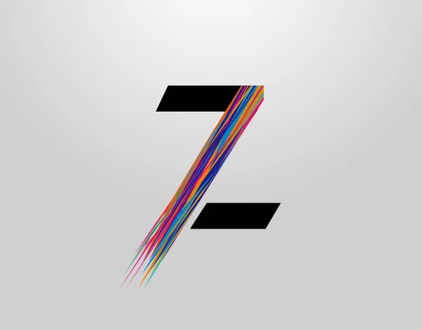 Abstract Letter Logo Inicial Com Tiras Coloridas Criativas — Vetor de Stock