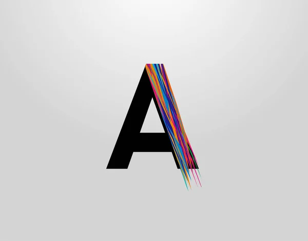 Futuristic Letter Logo Modern Initial Creative Colorful Strips - Stok Vektor